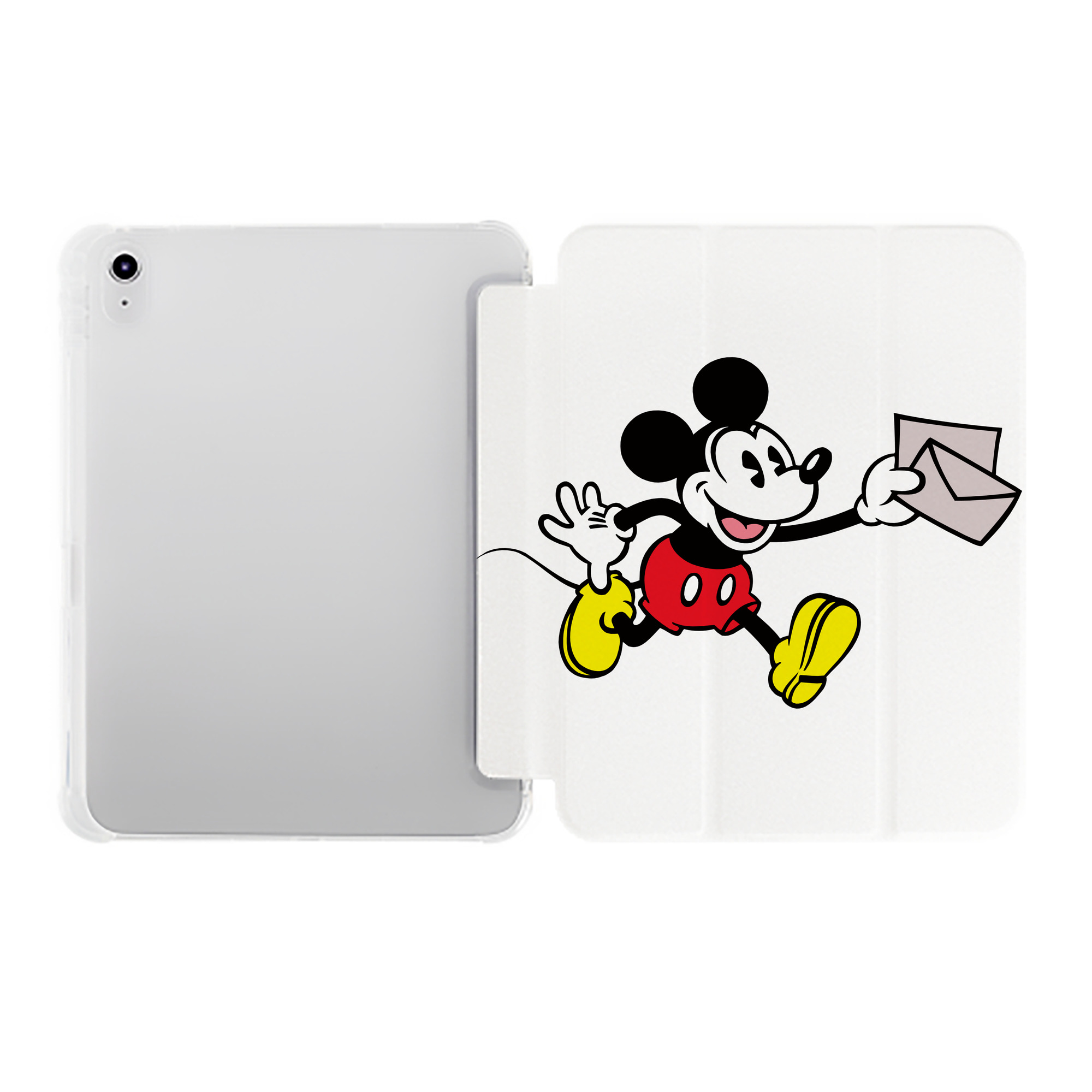 （画像用） ミッキーマウス Mickey Mouse IPad ケース ペン収納付き 三つ折りスタンド PUレザー×シリコン 対応機種9.5/10.5/10.9インチ